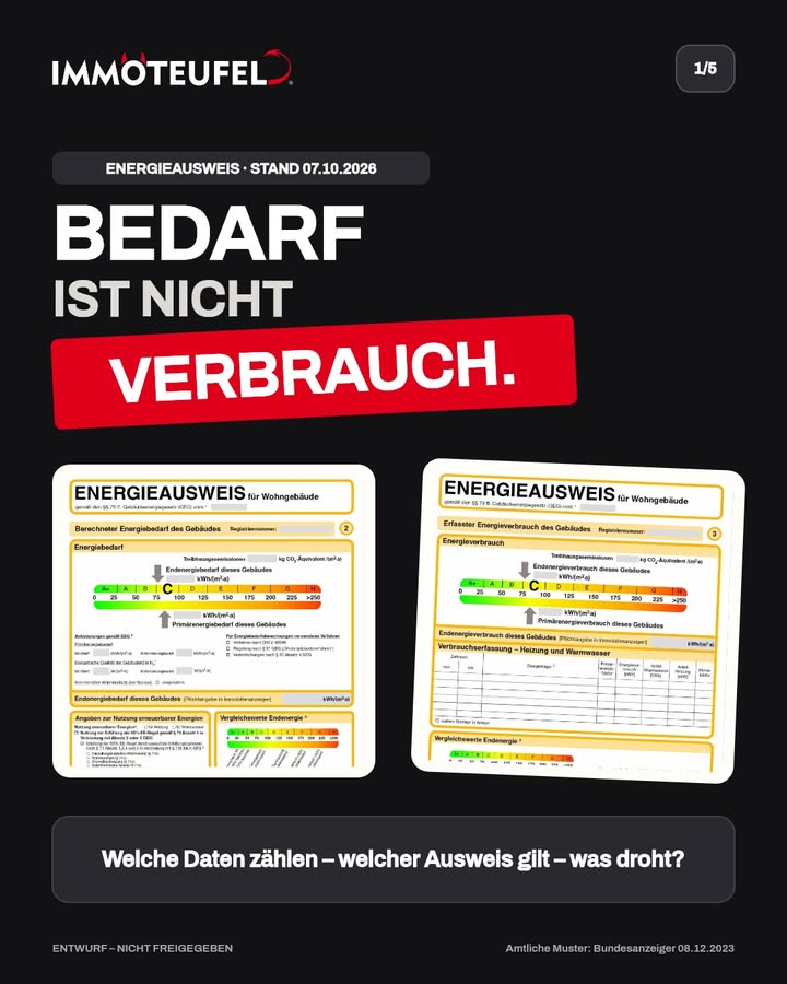 ⚡ Energieausweis: Bedarf oder Verbrauch?